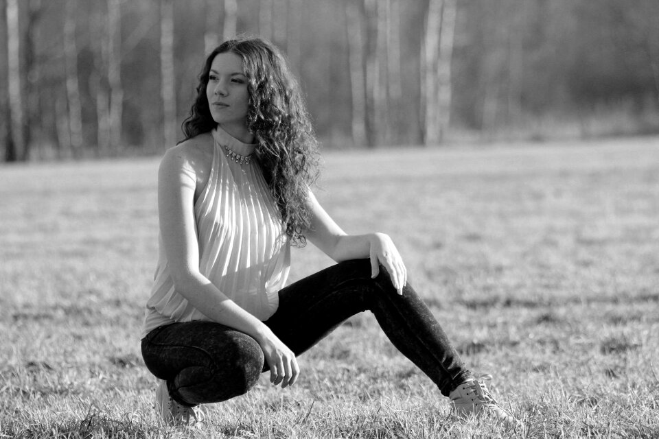 Outdoors meadow girl