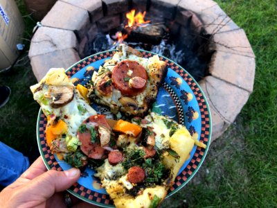 Pizza Over Campfire photo