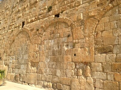 Brick wall jerusalem stone ancient architecture photo