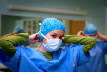 Photogenic nursing student prepping