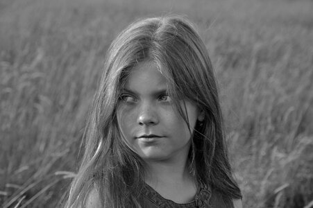 Portrait child black and white