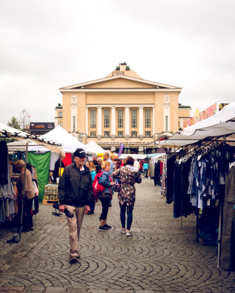 Market square with theater