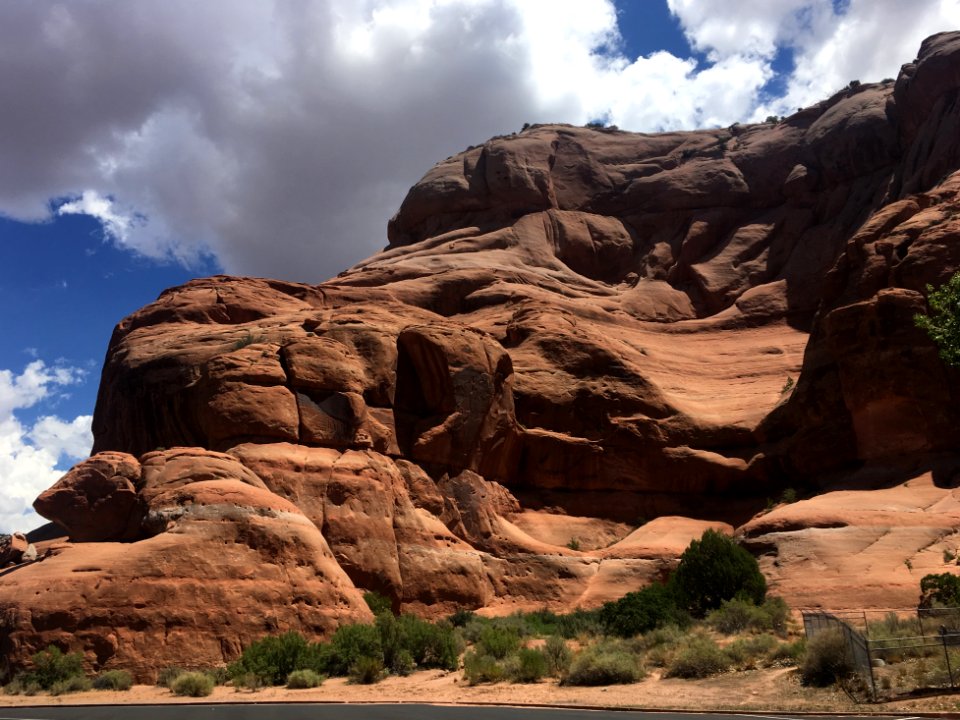 Red Sandstone, Blue and White Sky....