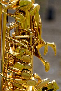 Brass instrument saxophone saxophone detail photo