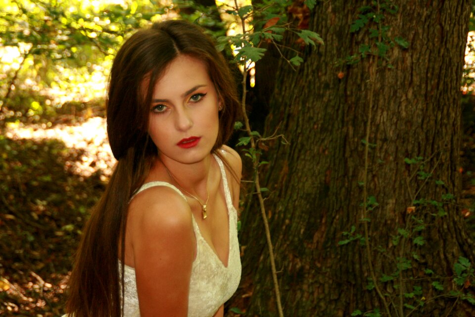 Long hair seductive forest