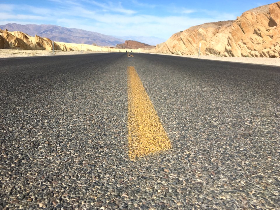 Belly on the Road in Death Valley