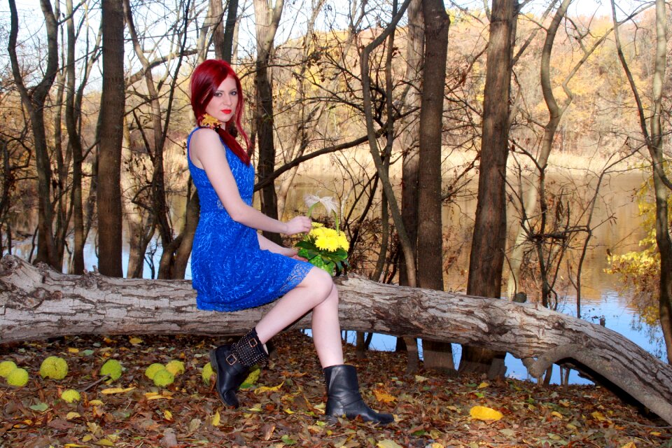 Red hair beauty vegetation