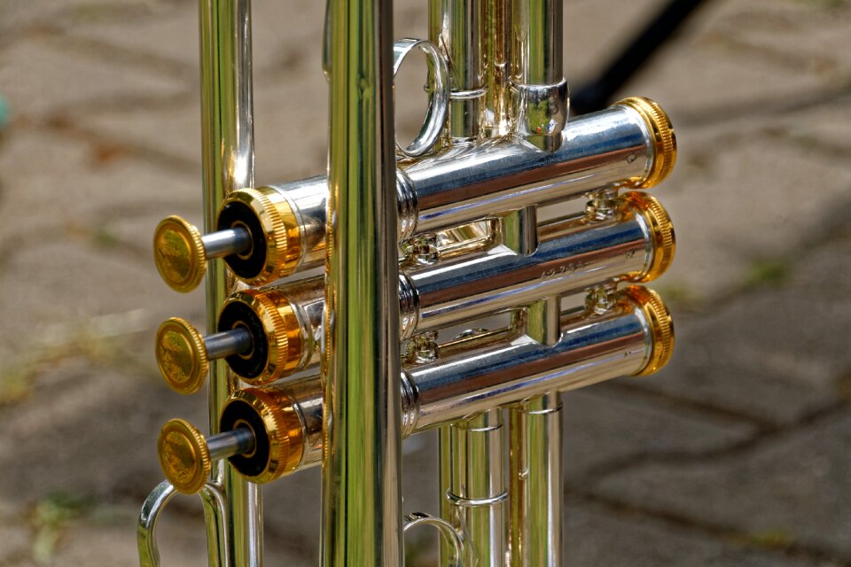 Brass instrument trumpet detail