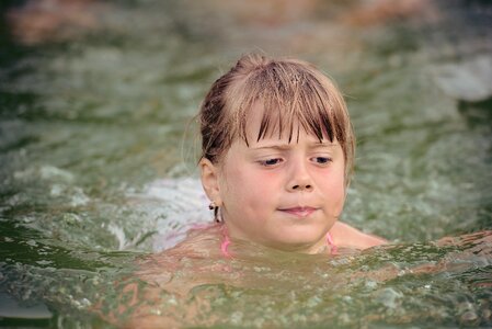 Girl swim water photo