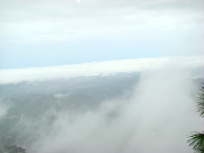 Clouds covering the hills