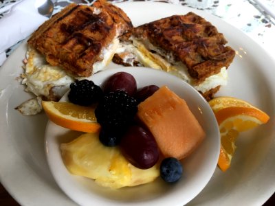 Sausage and Egg Waffle Sandwich