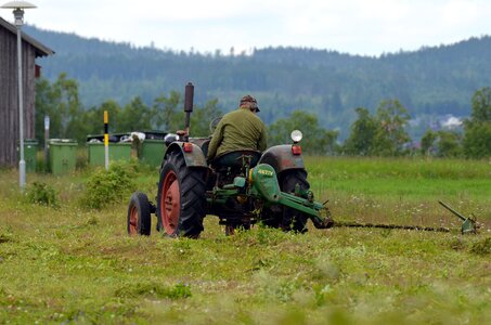 Tractor summer mowing