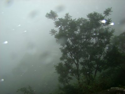 Clouds covering the hills