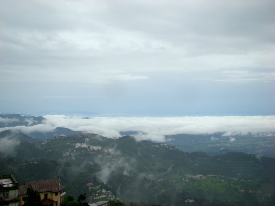 smoke of clouds on valley