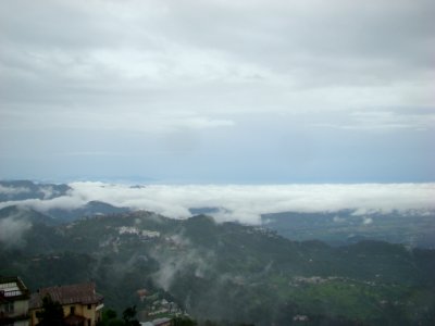 smoke of clouds on valley