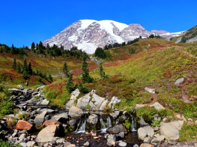 Edith Creek and Myrtle Falls at Mt. Rainier NP in WA