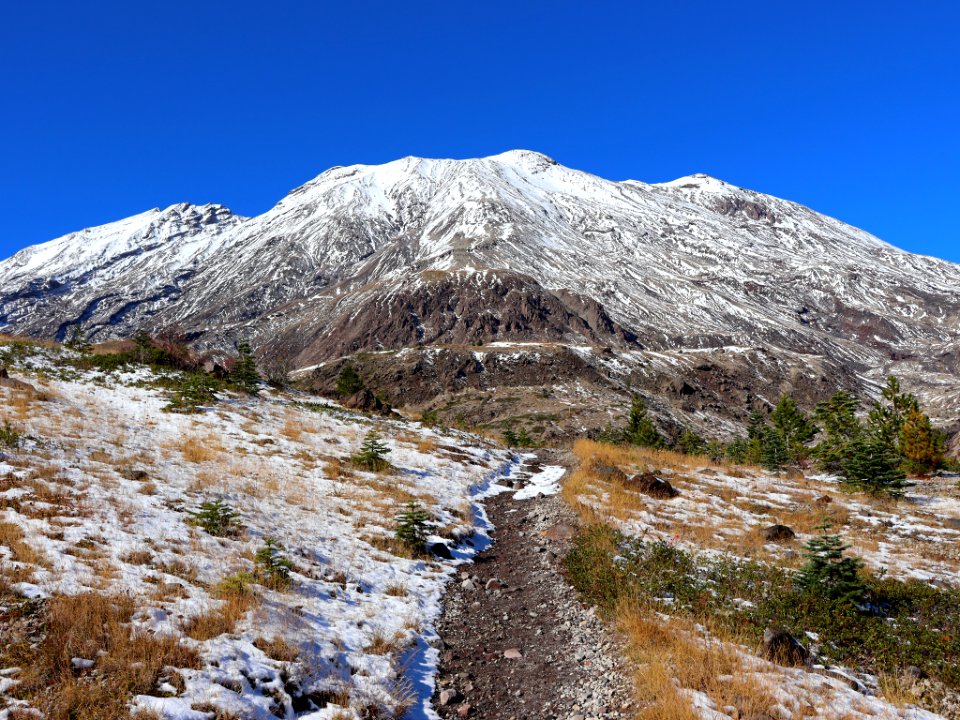 Mt. St. Helens at Ape Canyon Trail in WA