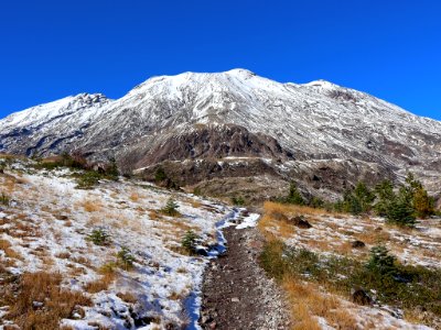 Mt. St. Helens at Ape Canyon Trail in WA photo