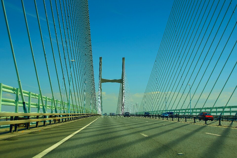 Wales severn bridge in the morning