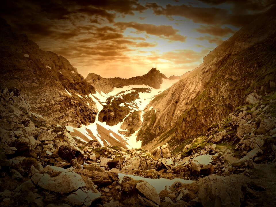 Säntis stones landscape