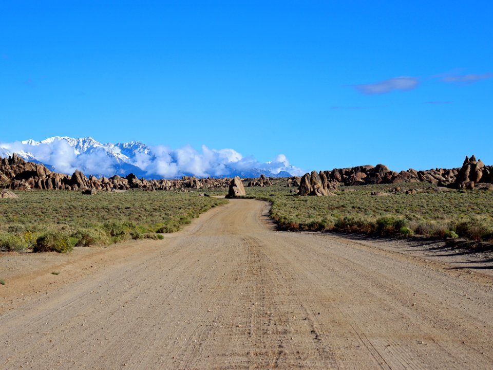 Alabama Hills at Sierra Nevada in CA