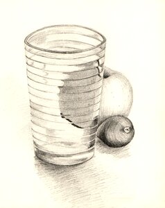 Glass apple drawing photo