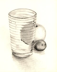 Glass apple drawing