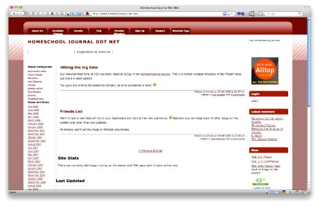 Home School Journal Dot Net runs WPMU