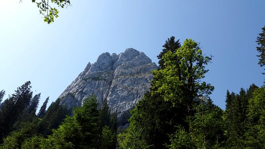 Mountains steep wall alpine climbing photo