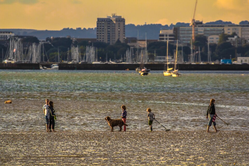 Low tide england people