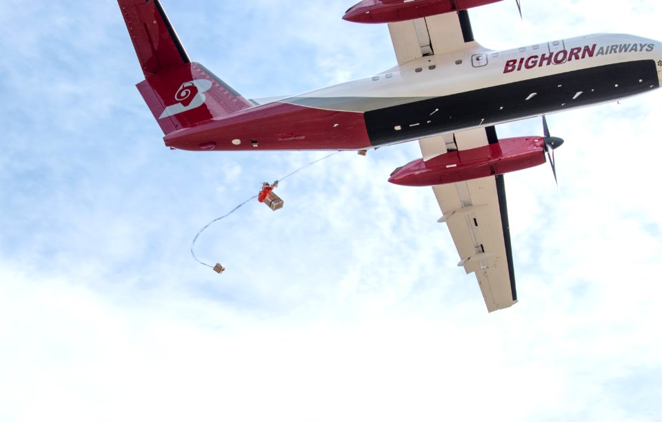 Boise smokejumper  DHS-8-106 (Dash 8) aircraft training.