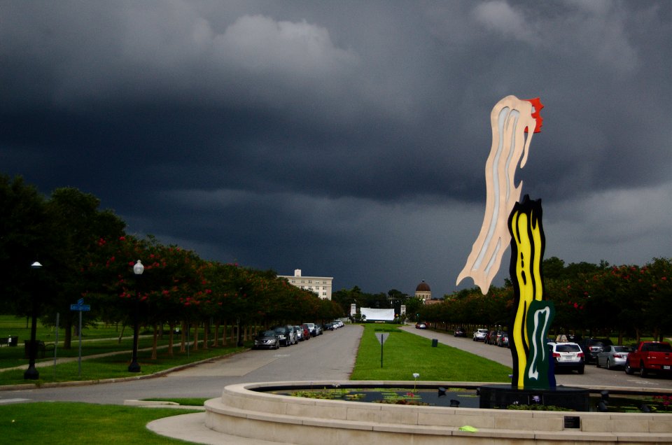 Storm over city park