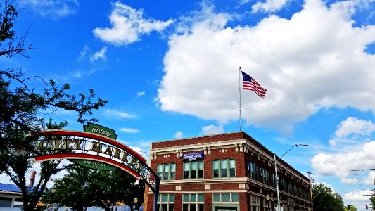 Flags fly over City Market photo