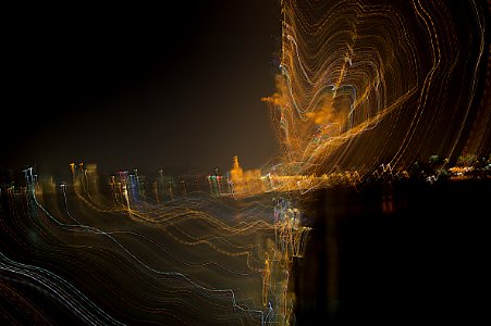 Lightpainting Doha Night Lights  (centered roll 2)