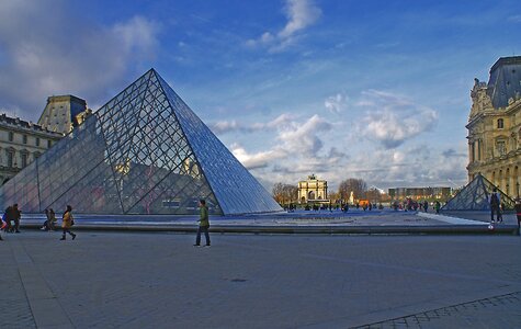 Glass building the background photo