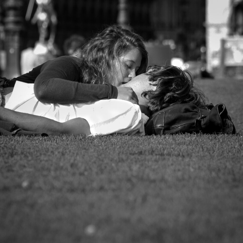 Kiss young couple love