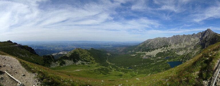 Mountains landscape panorama of the kasprowy wierch
