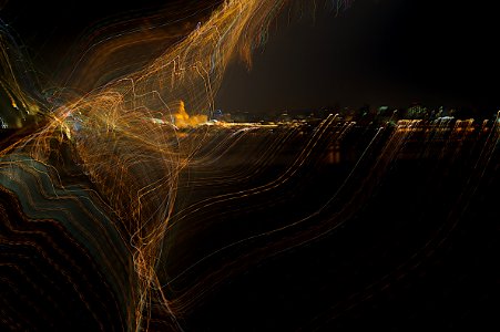Lightpainting Doha Night Lights  (centered roll 3)