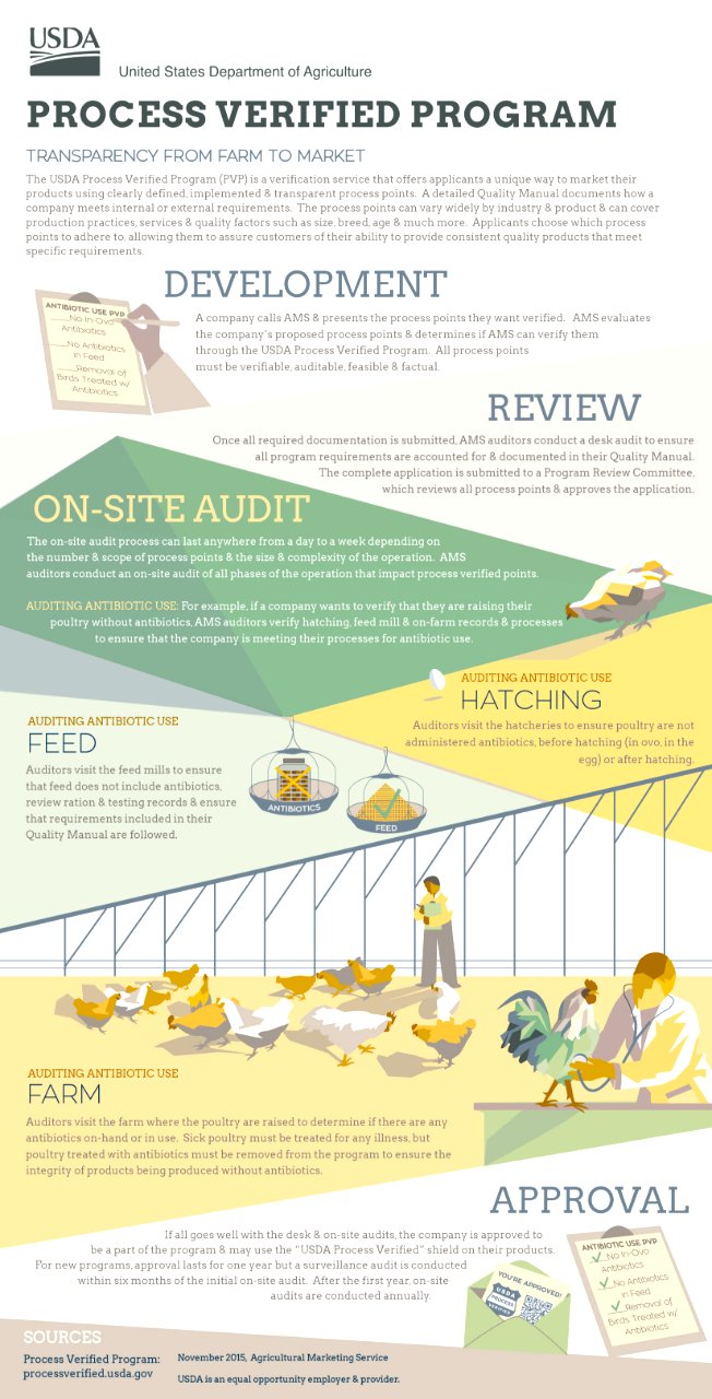 An infographic highlighting example process points and the steps taken to create a Process Verified Program