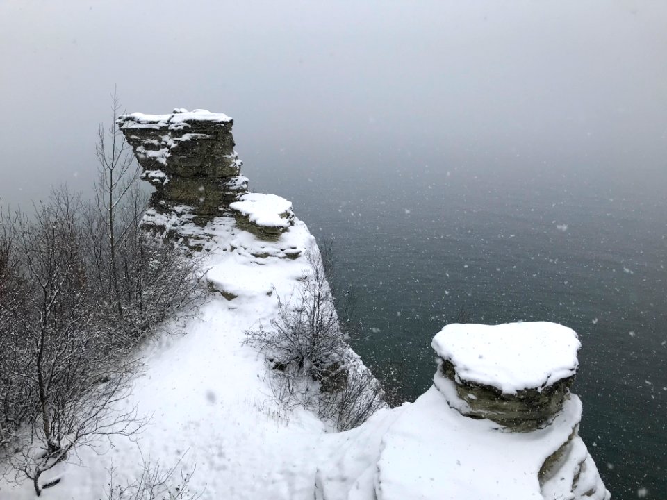 Miners Castle Snow Covered Turrets