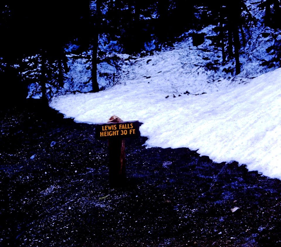Lewis Falls Signage, Yellowstone Ntl. Park 1965