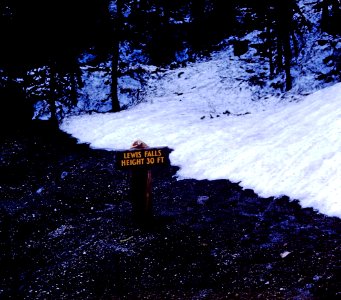 Lewis Falls Signage, Yellowstone Ntl. Park 1965