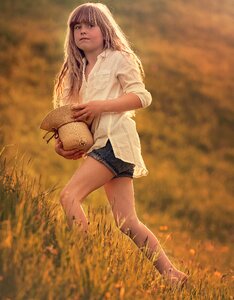 Girl blond hat