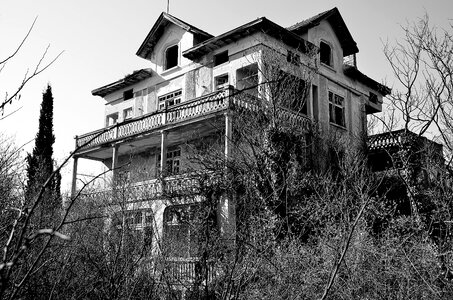 Scary black and white architecture photo