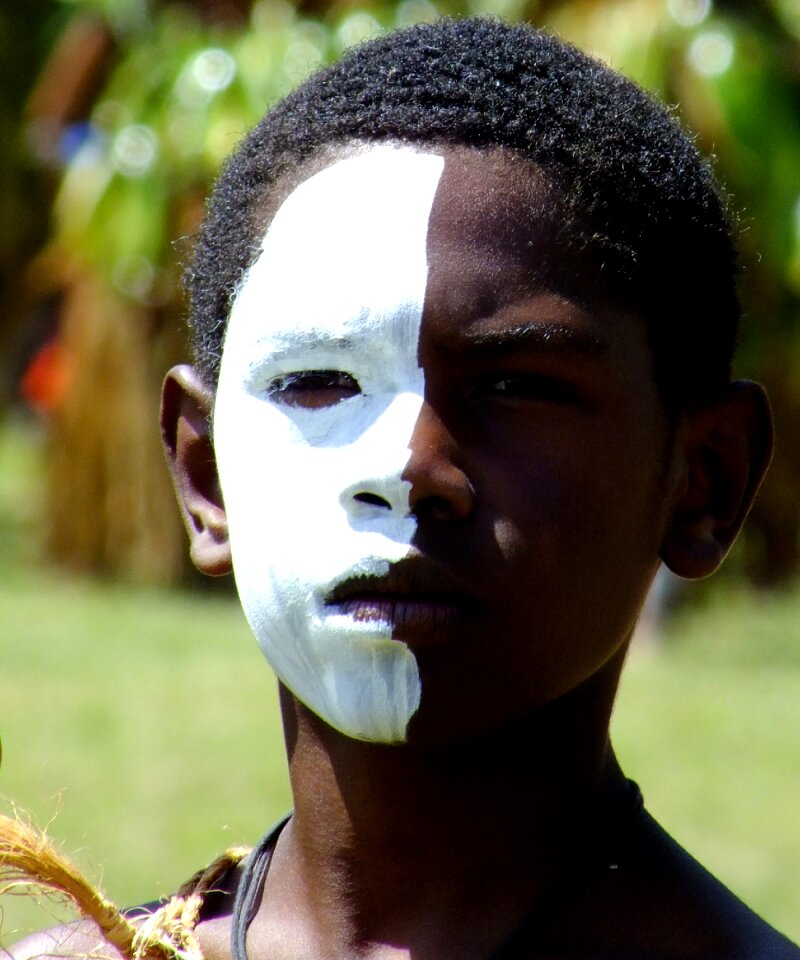 White mask serious