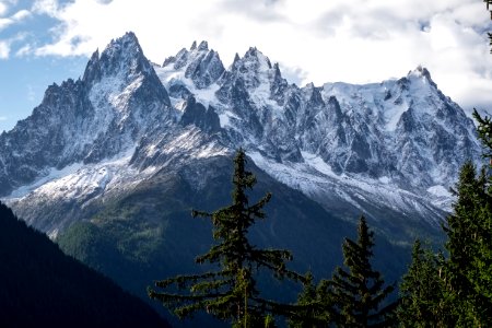 Aiguilles de Chamonix above argentière photo