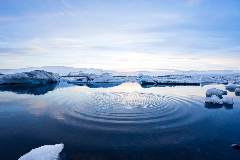 Ice floating nature