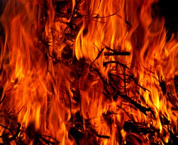Flame embers blaze