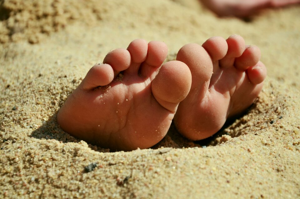 Barefoot beach summer