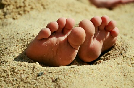 Barefoot beach summer photo